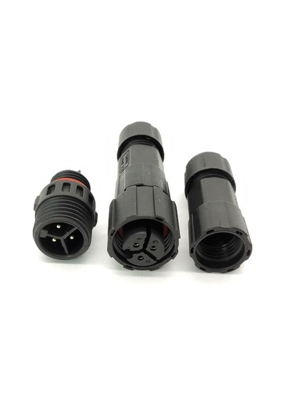 Su Geçirmez 3 Pin Konnektör Ip68 Dişi-erkek Takım 16 Mm