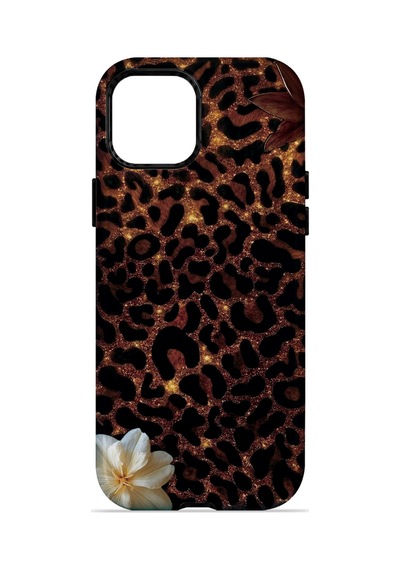 Velvoria Valestra Koyu Leopar Çiçek Apple iPhone Uyumlu 12 Pro Max Darbe Korumalı Kılıf Valestra Select - Koyu Leopar Çiçek