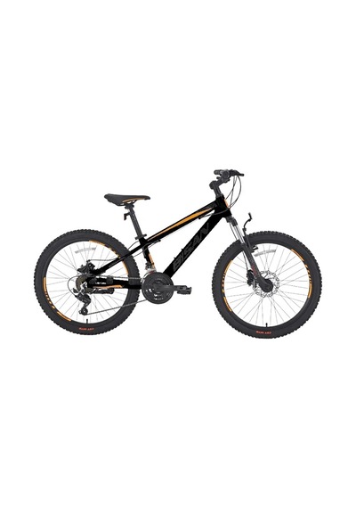 Bisan Cooper Erkek Dağ Bisikleti 30 Cm Hd 24 Jant 21 Vites Mat Siyah Turuncu Çok Renkli