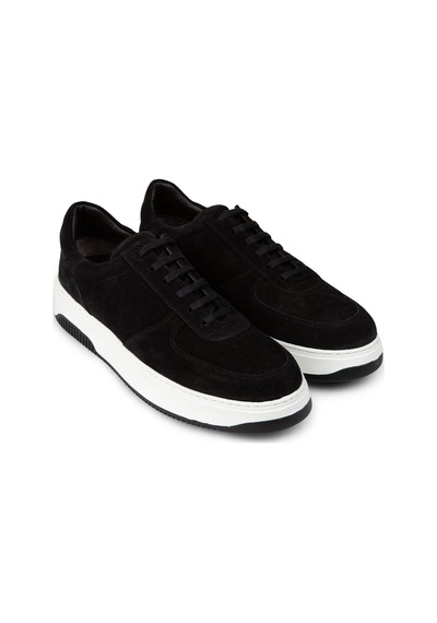 Deery Hakiki Süet Siyah Erkek Sneaker Ayakkabı - 01965Msyhe06 Siyah