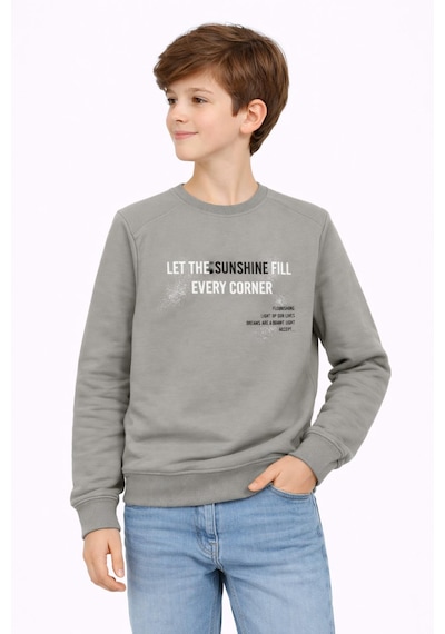 Baglan Erkek Çocuk Önü Arkası Baskılı Sweatshirt Bgl-st05231 Gri