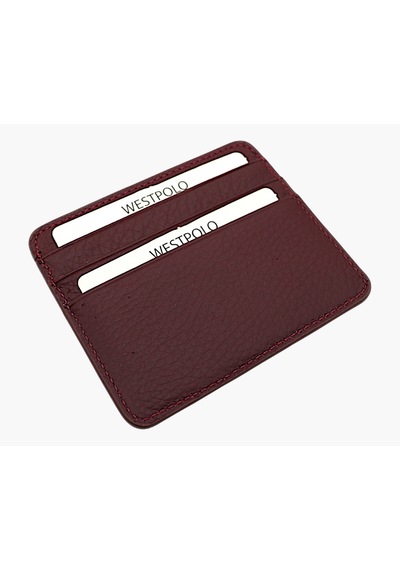 Westpolo Unisex Süper Slim Para Bölmeli Hakiki Deri İnce Kartlık Cüzdan 6 Bölmeli - Mat Mor Mat Mor