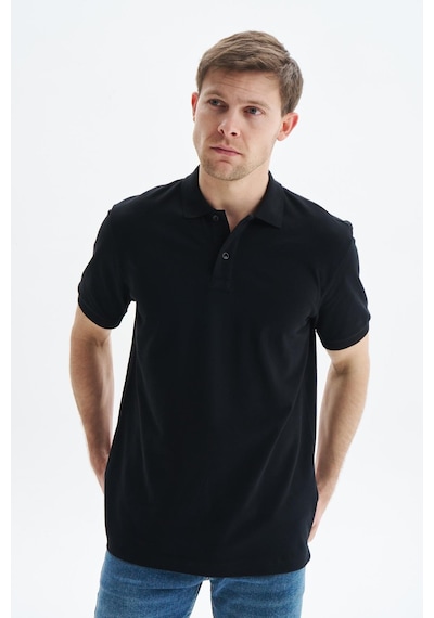 AR-MA Arma Erkek Regular Fit Basic % 100 Pamuk Pike Polo Yaka Tişört Y29374354502 Siyah
