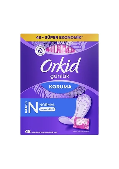 Orkid Günlük Ped Koruma Dev Ekonomi Paketi 48 Adet Ped Tekli Paketlerde