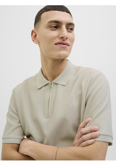 Jack & Jones Jjeaustın Zıp Polo Ss Noos Moonbeam Moonbeam Çok Renkli