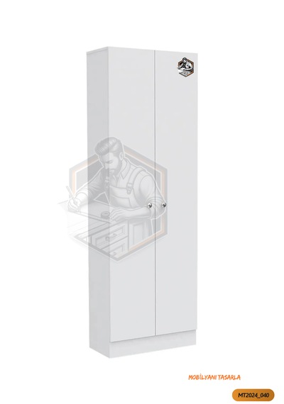 Tamamı Mdf 2 Kapaklı 5 Raflı Beyaz Boy Kiler Dolabı/erzak Dolabı