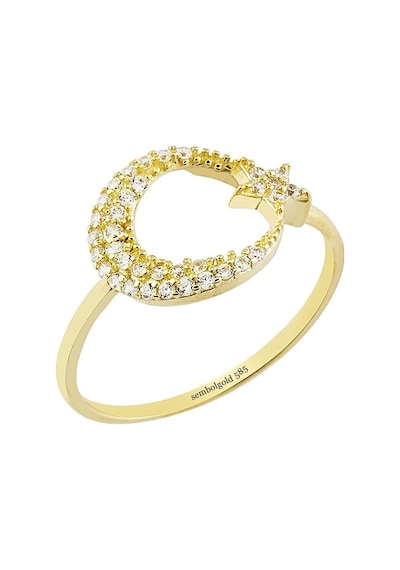 Ayyıldız Altın Yüzük 14K Gold Taşlı 364012513
