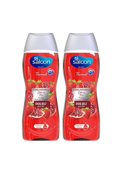 Saloon Thermal Duş Jeli Canlandirici Çilek & Nar 450ml 2li Paket Açık Bej