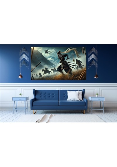 Ti-play Ölüme Bir Adım 60x90cm Modern Samuray Pvc Çerçevesiz Tablo