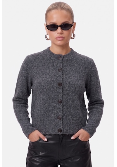 Ritnice Kadın Warm Soft Dokulu Basic Antrasit Triko Hırka