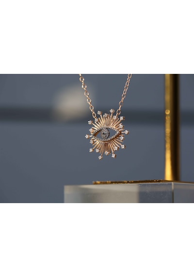 Reis Kuyumculuk T1893 Debut Eye Pembe Altın - Rose Gold Altın Kolye