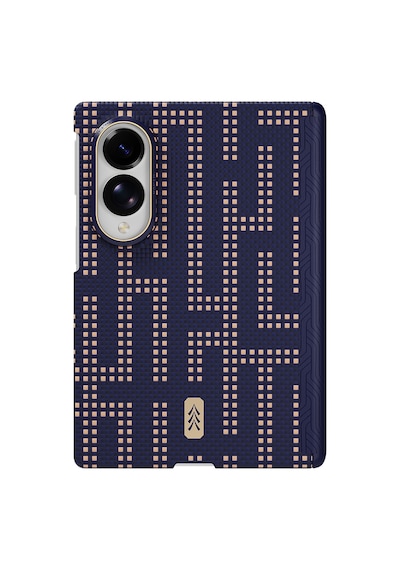 Galaxy Z Fold 8 Uyumlu Kılıf M-safe Özellikli Raptic Aramid Skinpro Serisi Karbon Kapak Lacivert