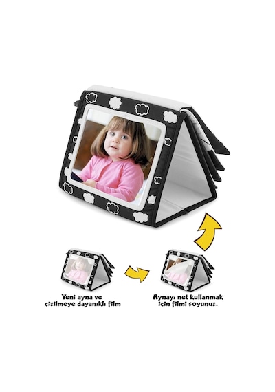 Tummy Time Hışırtılı Yumuşak Bez Aktivite Kitabı - Siyah Beyaz