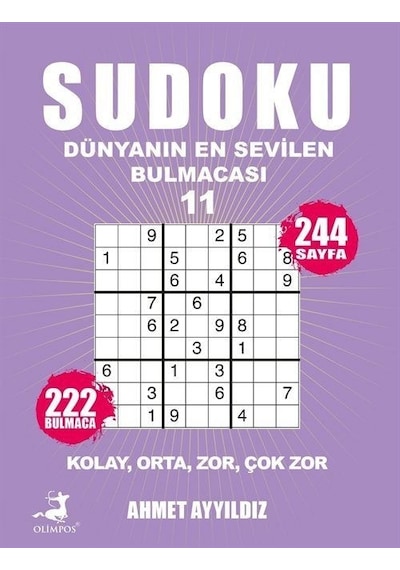 Sudoku - Dünyanın En Sevilen Bulmacası 11 - Ahmet Ayyıldız - Olimpos Yayınları