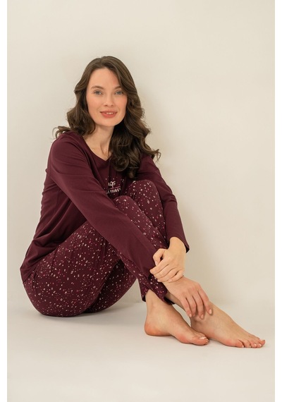 Arnetta Kadın Just Close Your Eyes Mor Uzun Kol Pijama Takım Ar3774-s-v1 Ar3774-s-v1
