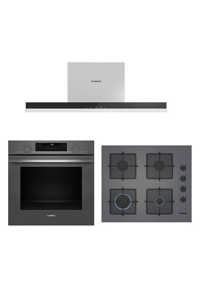 Siemens HU736AEN0T - EO6C8PP300 - LC67BBK00T Gri Ankastre Set