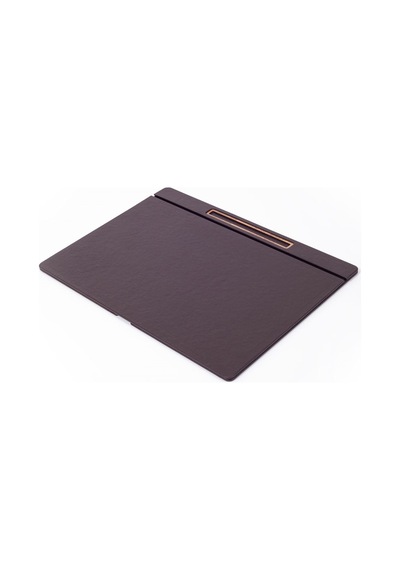 Turgut Office Deri Kapaklı Masa Sümeni Kahve Ahşap Detaylı 50 x 35 CM