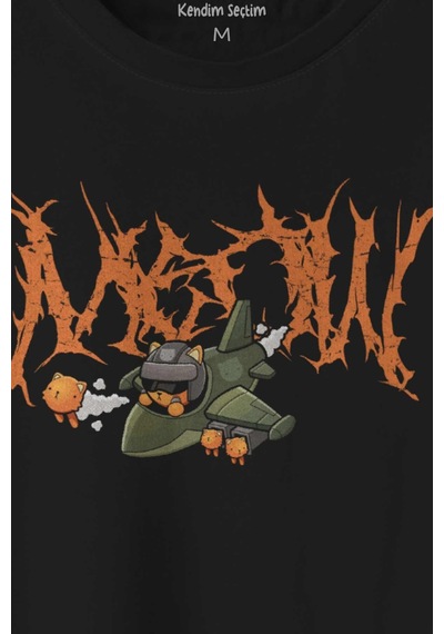 Gotik Meow Boomber Baskılı Tişört Unisex T-shirt 001