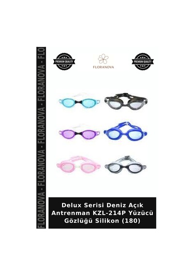 Delux Serisi Deniz Açık Antrenman Kzl-214p Yüzücü Gözlüğü Silikon 180 Çok Renkli