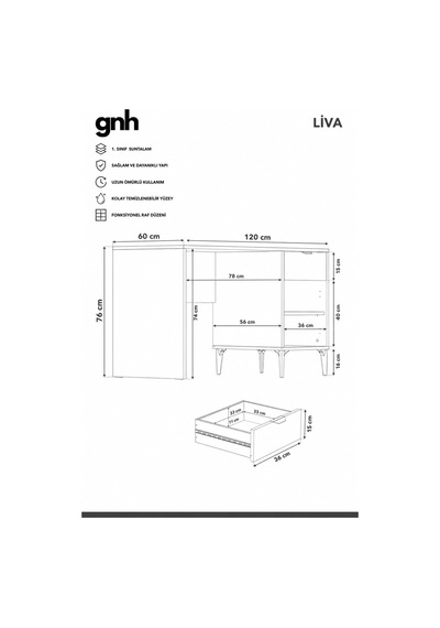 Home Liva Çekmeceli Çalışma Masası 120x75x60 Cm Beyaz Modern Tasarım Beyaz - 914418227 Beyaz Home Liva Çekmeceli Çalışma Masası 120x75x60 Cm Beyaz Modern Tasarım Beyaz - 914418227 Beyaz