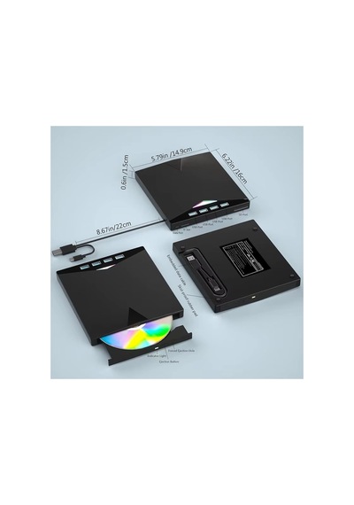 7 İn 1 Harici Usb 3.0 Type-c Dvd Rw Cd Sürücü Yazıcı Okuyucu Oynatıcı Optik Sürücü - 838421709