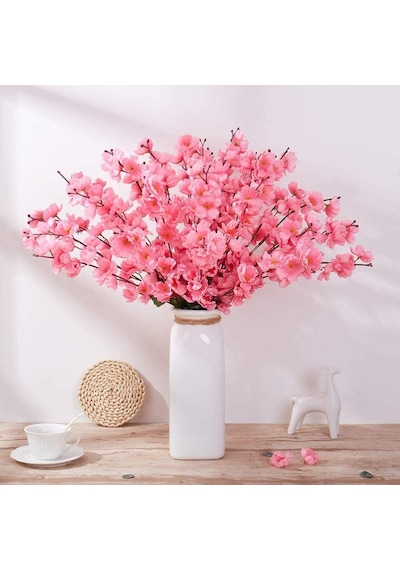 Yapay Çiçek Bahardalı Japon Kiraz Çiçeği 9 Dallı 40Cm Pambe Açık