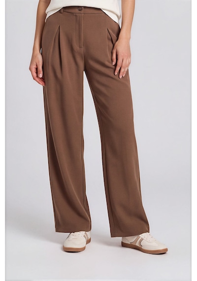 Vitrin Geniş Paça Pileli Pantolon Latte