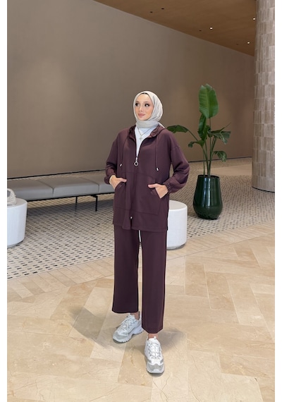 Riella Butik Vlahoviç Oysho Tesettür Takım Mürdüm