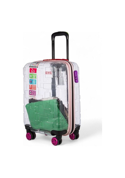 Bilik Deri Açık Pembe Unisex Kabin Boy Valiz 10136-k Açık Pembe