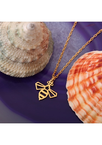 925 Ayar Gümüş Geometrik Arı Kolye- Cn00365