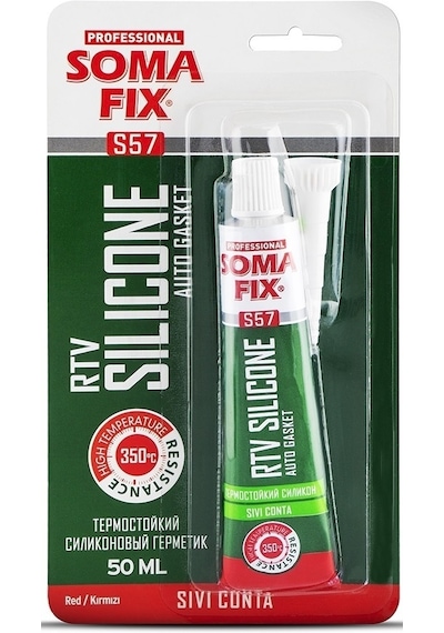 Somafix Rtv Yüksek Isı Silikonu Sıvı Conta 50 Ml Kırmızı S57