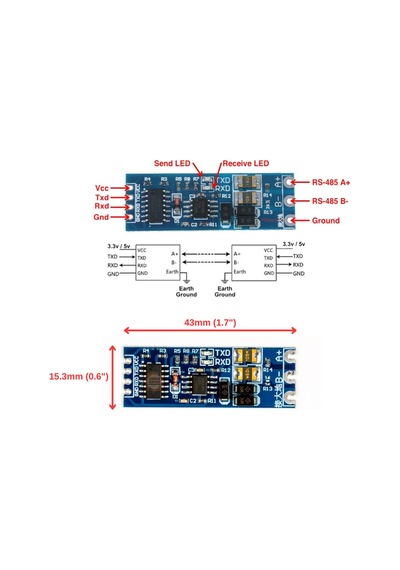Rs485 Ttl Uart Dönüştürücü Modül