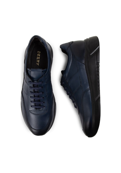 Deery Hakiki Deri Lacivert Erkek Sneaker Ayakkabı - 01963Mlcve02 Lacivert
