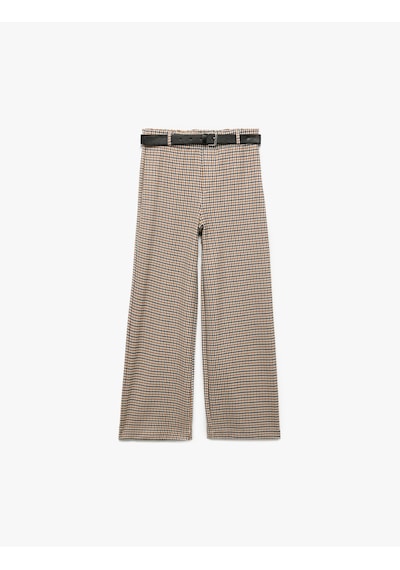 Koton Kemer Detaylı Ekoseli Geniş Paça Pantolon Kahverengi Ekose 6wkg40023aw Kahverengi Ekoseli Koton Kemer Detaylı Ekoseli Geniş Paça Pantolon Kahverengi Ekose 6wkg40023aw Kahverengi Ekoseli