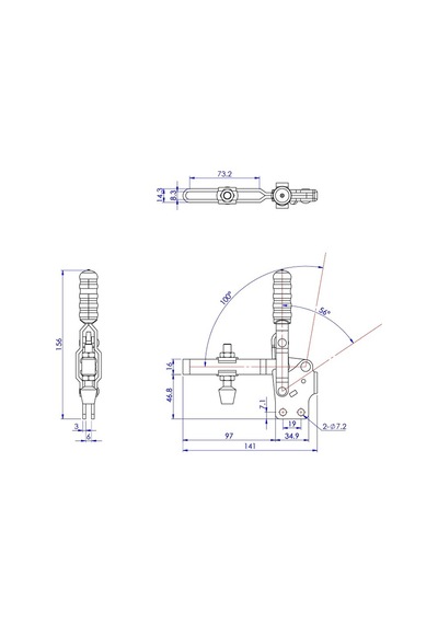 Goodhand Gh-12137 Dikey Geçişli Kelepçe 227 Kg Kapasiteli Kompa