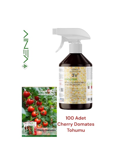 3v Prooter: 150 Cherry Domates Tohumu + 500 Ml Besin İle Verimli Bahçeler 2