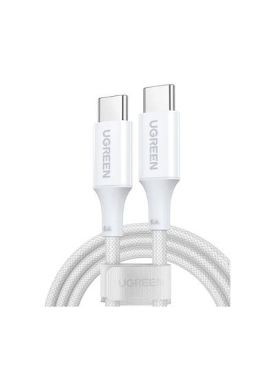 Ugreen Usb-c 100w 3a Qc Pd Silikon Örgülü Hızlı Şarj Kablosu, 1 Metre, Beyaz, 15267