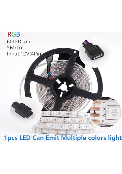 Led İç Mekan 5M Rgb Led 3 Çipli Şerit Led Metrede 60Led Kalite