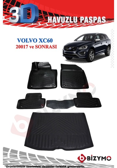 Volvo Xc60 Suv 2017+ Havuzlu Paspas Ve Bagaj Seti Bizymo