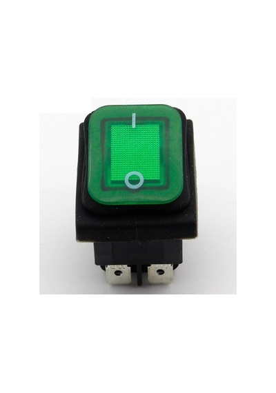 Ic-104W Geniş Körüklü Işıklı Yeşil Anahtar On-Off 4 Uçlu 220V 10 Adet