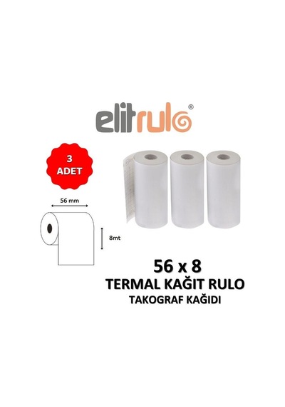 Elitrulo Takograf Kağıdı 56 MM x 8 M - 3 Adet