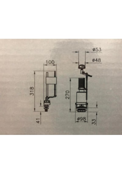 VitrA 330B1314 Tek Basmalı Rezervuar İç Takımı Mavi