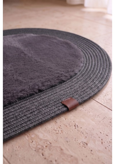 Banyo Paspası Takımı 60x100+60x60 Cm Düz Antrasit Gri & Antrasit Gri