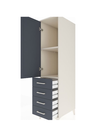 Kronos Dolap 2 Raflı 4 Çekmeceli Tek Kapaklı 44x59x182 Aytaşı... Aytaşı