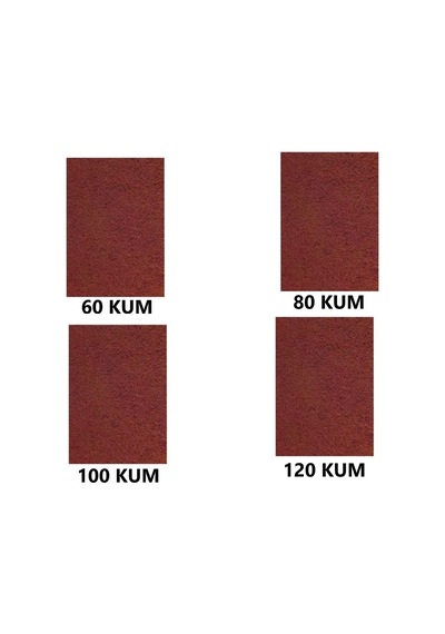 Su Zımparası, Yumuşak Kağıt, Yüksek Kalite 23x28 Cm 60,80,100,120 Kum 4 Parça