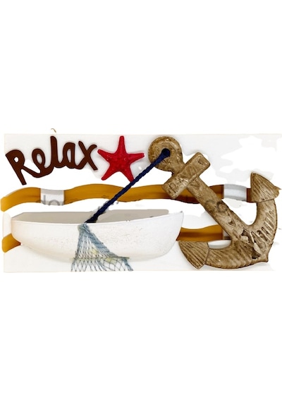 Ahşap Kabartmalı 3D Gemici Çapa Tablo Relax Duvar Süs