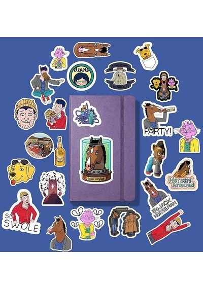 Bojack Horseman Sticker Paketi - Bullet Journal - Ajanda - Planner - Defter - Laptop Etiket Çıkartma Abanoz