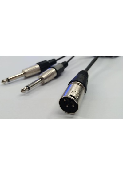 Xlr Kablo - 3 Pin Xlr Erkek - 2X 6.3 Mono Erkek - 2 Metre
