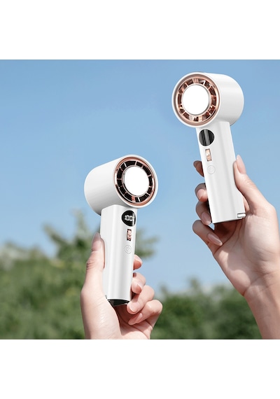 Wiwu Wi-fs016 Dijital Led Göstergeli Soğutucu El Fanı Beyaz