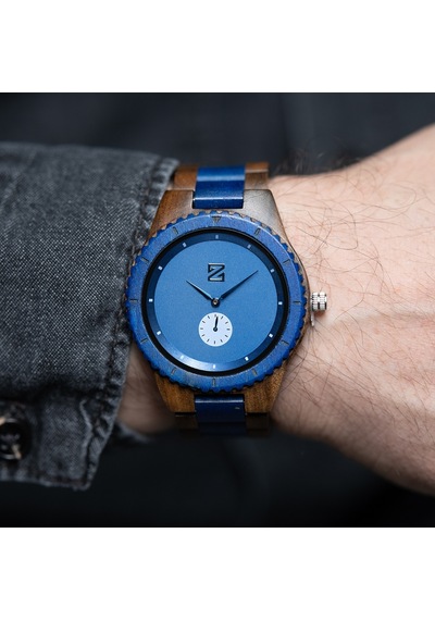 Zebrino Zbr-kn-bl Kineto Wood Blue Ahşap Erkek Kol Saati 45 Mm